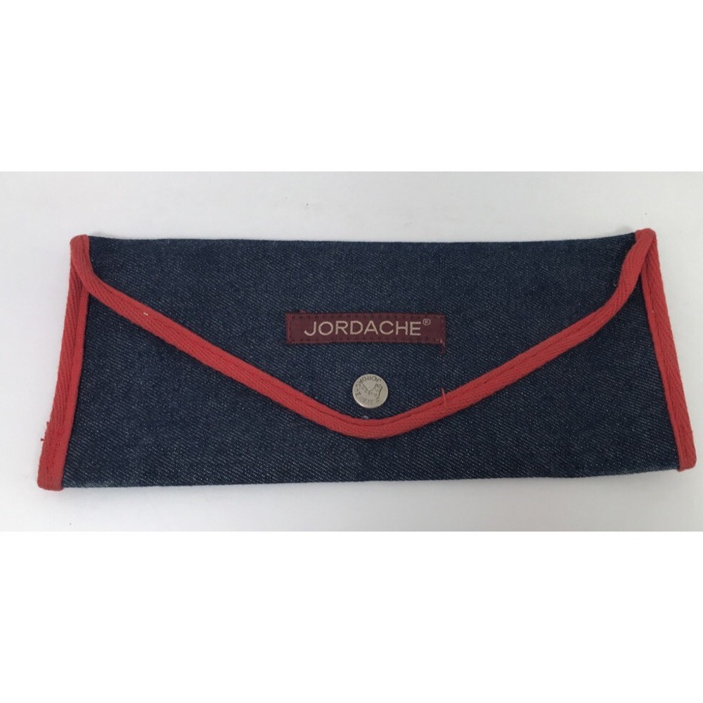 Jordache Snap Closure Vintage Denim Fabric Pencil Case Purse Pouch Organizer‎